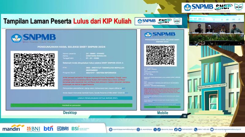 Tampilan peserta lolos SNBT 2024