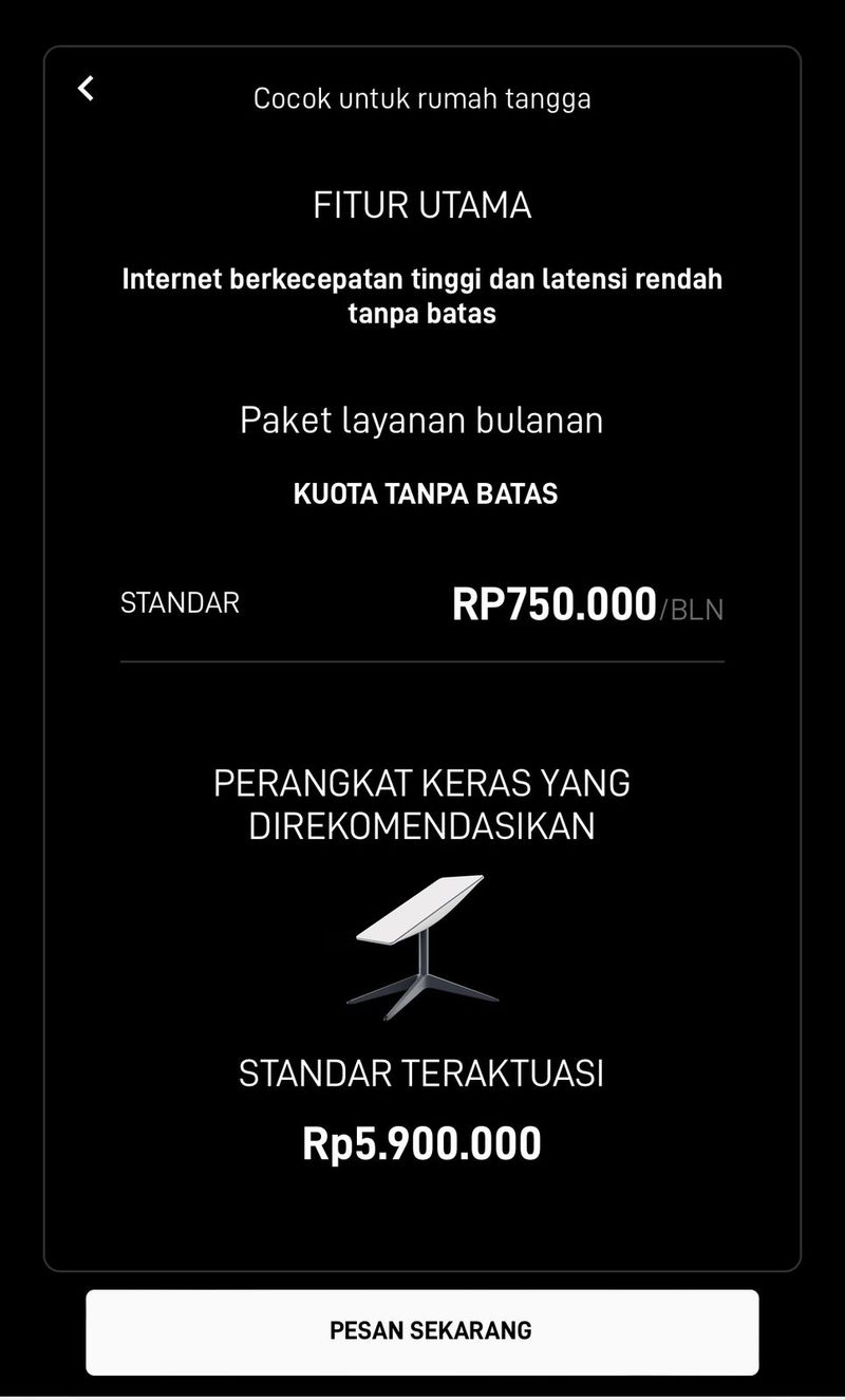 Tarif Starlink