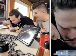 Gokil! Pria ini Habiskan Saus Terpedas dalam Waktu Satu Menit