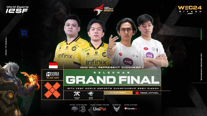 Jadwal grand final seleknas Mobile Legends kategori pria telah terungkap. Di sini Fnatic Onic akan berhadapan dengan Evos Holy.