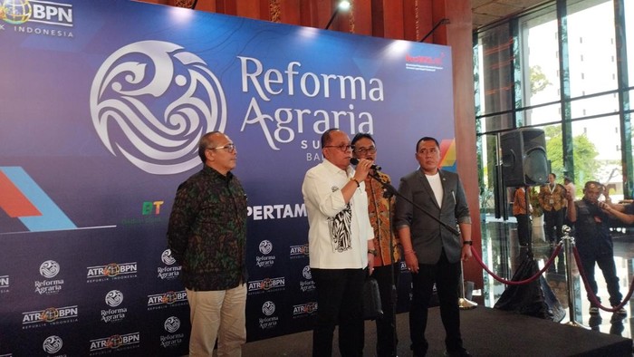 Wakil Ketua Komisi II DPR, Junimart Girsang, saat Reforma Agraria Summit di Sanur, Bali, Jumat (14/6/2024).