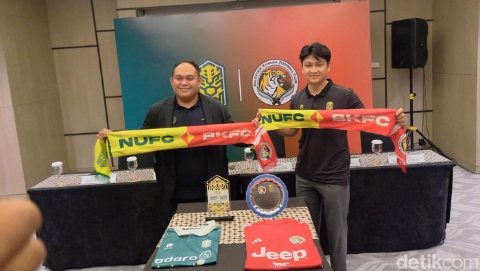 Konferensi pers kerja sama Nusantara United dengan Balestier Khalsa di Hotel Alila Solo, Jumat (14/6/2024).