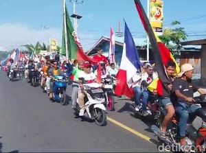 Warga Polman Konvoi Sambut Euro 2024-Kibarkan 24 Bendera Negara Peserta