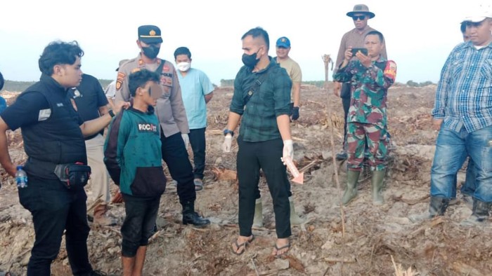 Lokasi penikaman. (Dok Polsek Kampar Kiri Hilir)