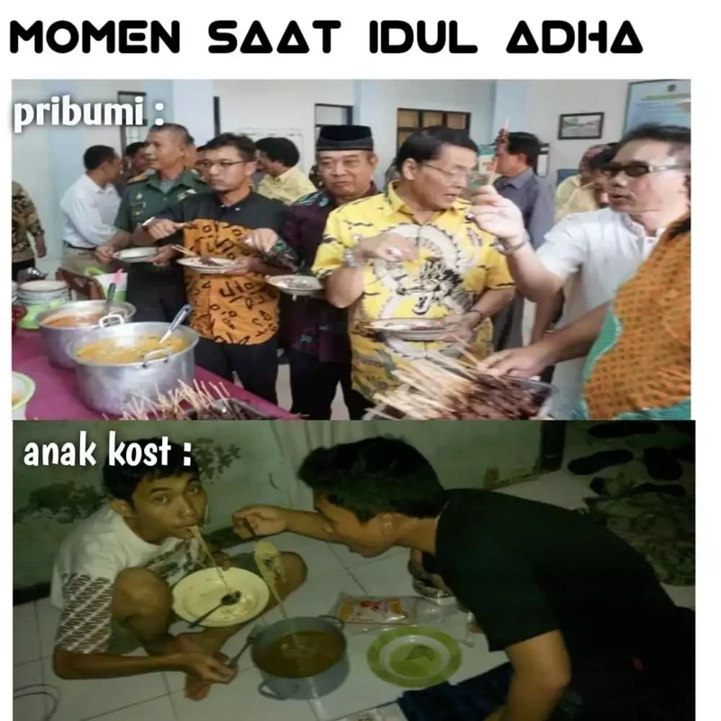 Saat lebaran Idul Adha, hampir setiap rumah pasti memiliki stok daging kambing. Berikut ini meme lucu soal menu spesial Idul Adha.