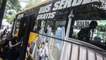 Potret Bus Sekolah Gratis Wara-wiri Antar Siswa di Jakarta