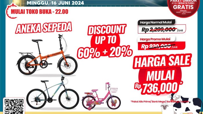 Sepeda di Transmart Full Day Sale Mulai dari Rp 700 Ribuan