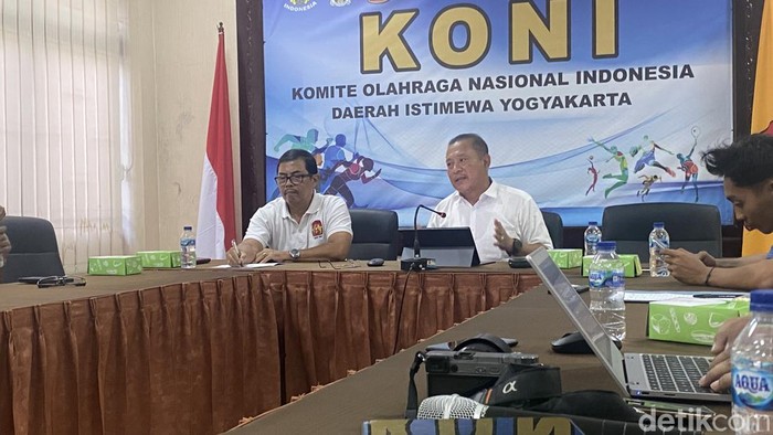 Waketum KONI DIY, Permana saat penyampaian hasil Puslatda jelang PON 2024, Jumat (14/6/2024).