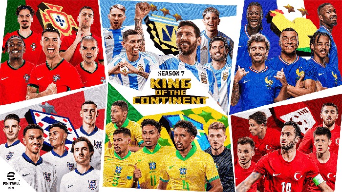 Konami resmi merilis eFootball 2024 Season 7: King of the Continent. Terdapat event seru yang sudah disiapkan Sang Pengembang.