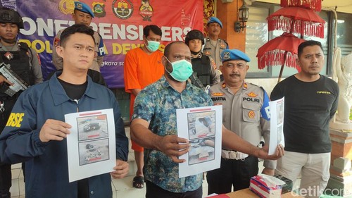 Tersangka Sukojin (50) pemilik gudang gas elpiji CV Bintang Bagus Perkasa yang meledak dan terbakar di Jalan Cargo Taman I, Denpasar.