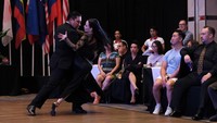 Pasangan penari Tango asal Indonesia tersebut meraih juara 1 kategori Tango Stage. 