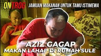 Main ke rumah Sule, Azis dijamu banyak makanan enak dan tampak lahap menyantap hidangan yang sudah disiapkan oleh temannya itu. Foto: Instagram @ajis_gagap