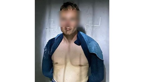 HBT, WN Jerman yang memukul wanita di tengah Jalan Imam Bonjol, Kecamatan Kuta, Kabupaten Badung, Bali, ditangkap Polsek Kuta. (Dok. Polsek Kuta)