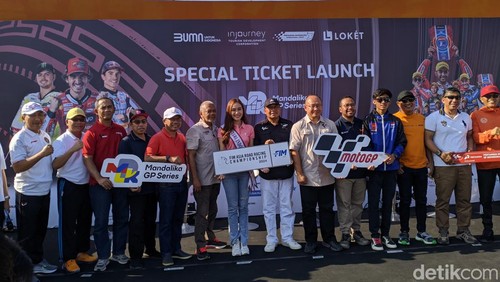 Launching tiket spesial MotoGP Mandalika 2024 di Mataram, NTB, Minggu (16/6/2024).