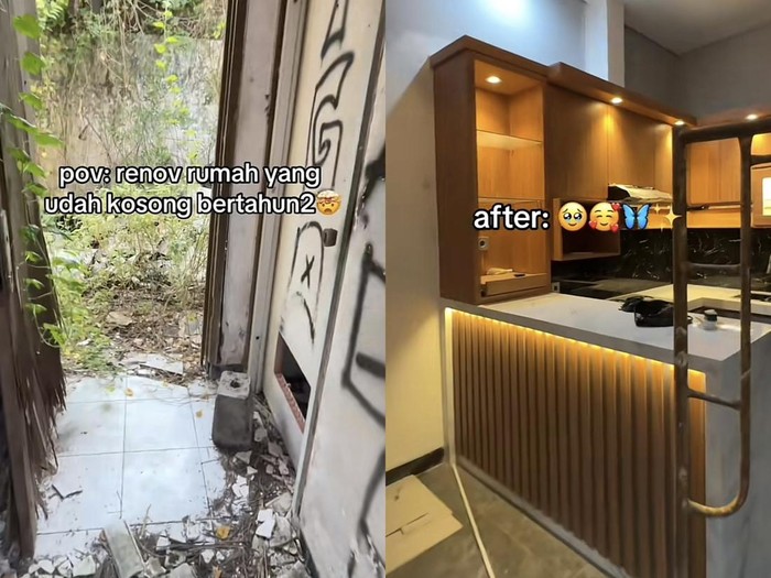 Wanita ini mengunggah video tranformasi sebelum dan sesudah renovasi rumah kosong bertahun-tahun. Hasilnya menjadi estetis bikin kagum.