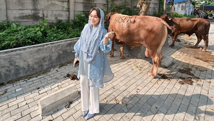 Ada yang menarik dari Hari Raya Idul Adha di Cipinang, Jakarta Timur kali ini. 2 ekor sapi kurban sumbangan dari Zita Anjani diberi nama Anyeong dan Haseyo. Sebuah frasa yang akrab bagi para pencinta drama Korea.