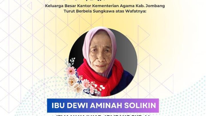 Jemaah haji lansia asal Jombang yang meninggal usai dirawat 4 hari di Makkah.