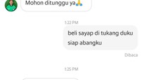 Hal yang sama juga dialami oleh akun X @aleesha_oh. Bahkan ia tak segan untuk membalas pantun saat sopir sedang antre makanan. Foto: X