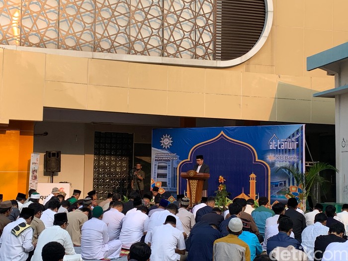 Suasana salat Idul Adha 1445 H di markas Muhammadiyah di Jakarta, 17 Juni 2024. (Mulia Budi/detikcom)