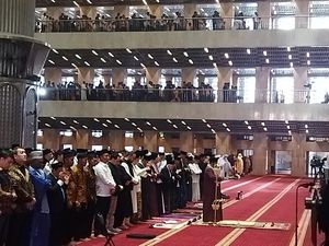 Momen Maruf Amin-JK Salat Idul Adha di Masjid Istiqlal Jakpus