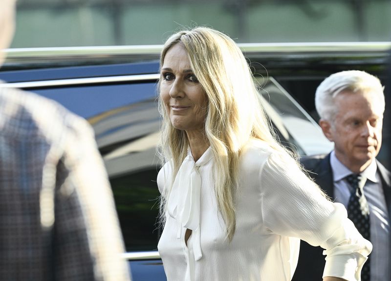 Celine Dion, right, and son René-Charles Angélil attend the Amazon MGM Studios special screening of 