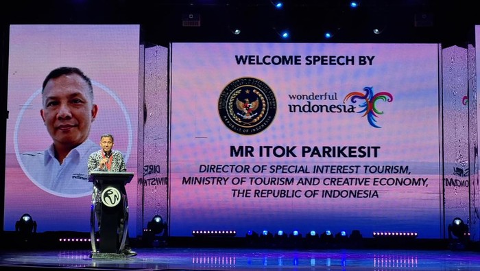 Direktur Pariwisata Minat Khusus Kemenparekraf, Itok Parikesit, saat acara Inagurasi Resorts World One, Jakarta, Minggu (16/6/2024).