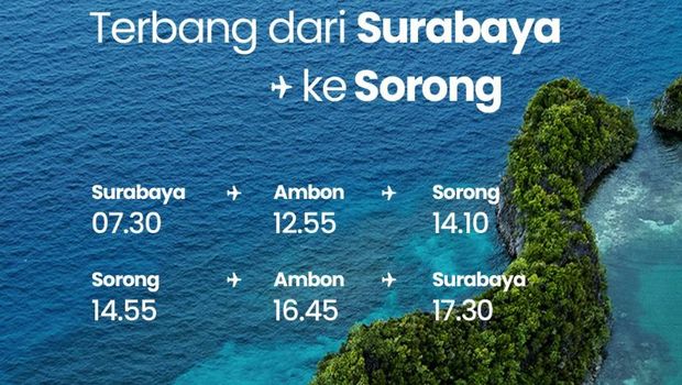Lion buka rute Surabaya - Ambon - Sorong.