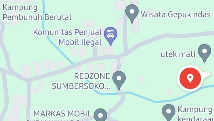 Tag bernuansa negatif bermunculan di Google Maps Desa Sumbersoko, Sukolilo, Pati.