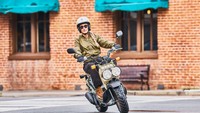 Bagian paling unik dari Honda Ruckus adalah jok tunggalnya yang dirancang seperti menggantung. Dudukan tersebut ditopang rangka besi yang membuatnya terhubung dengan tubuh inti. Sementara rodanya cukup tebal dengan model semi-off road. Foto: Doc. Honda Powersport USA.