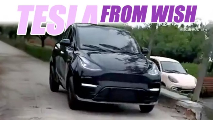 Mobil kloningan Tesla Model Y.