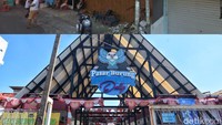 Wisma Babara salah satu wisma di Gang Dolly (foto atas), kini telah berubah menjadi Pasar Burung Dolly (foto bawah). Foto: (Google Street View-Rifki Afifan Pridiasto).