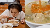 Momen lain Ayu Ting Ting mengulas makanan juga sering ke tempat makan bakso. Bakso Solo Samrat menjadi gerai bakso favoritnya. Foto: Instagram @ayutinting92
