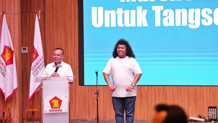 Ketua Harian DPP Partai Gerindra, Sufmi Dasco Ahmad, menegaskan partainya mengusung komika, Marshel Widianto, Pilwalkot Tangerang Selatan (Tangsel).