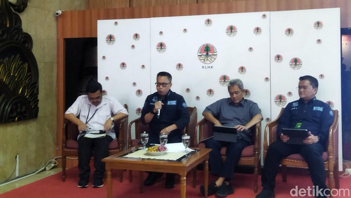 Konferensi pers di KLHK. (Kurniawan/detikcom)