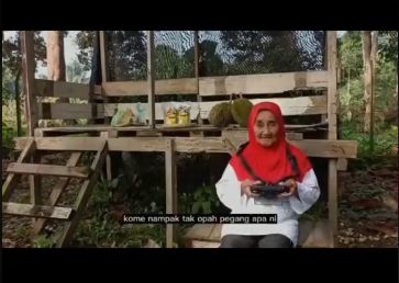 Canggih! Nenek Petani Durian Pakai Drone untuk Pantau Kebunnya