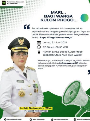 Flyer program Sapa Warga yang digagas Pemkab Kulon Progo. Foto diunggah Kamis (20/6/2024).