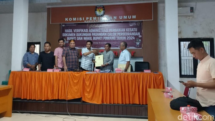 Pleno penetapan hasil vermin perbaikan kesatu bapaslon Bustan-Untung di Pilkada Pinrang.