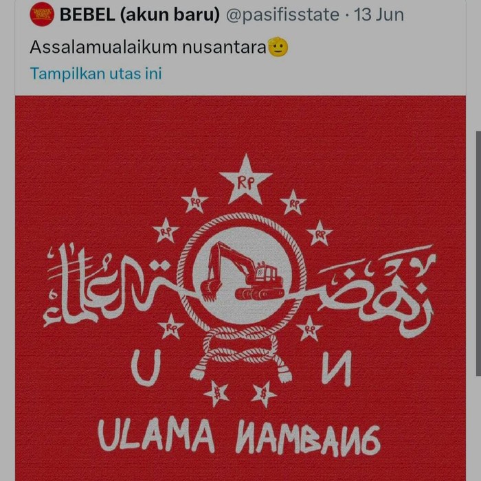 Caption logo NU yang dipelesetkan jadi Ulama Nambang