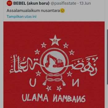 Caption logo NU yang dipelesetkan jadi Ulama Nambang