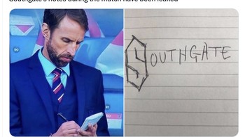 Ternyata catatannya bukan tentang taktik melainkan menulis namanya sendiri. Foto: X.com