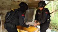 Tim Jibom mengambil mortir itu untuk diledakkan. Untuk diketahui, nelayan menemukan mortir tersebut dalam kondisi tertutup kerang.
