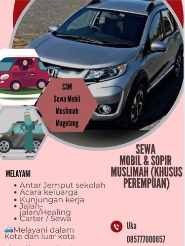 Rental mobil S3M (Sewa Mobil Muslimah Magelang) yang hanya melayani konsumen perempuan di Magelang. Foto diunggah Jumat (21/6/2024).