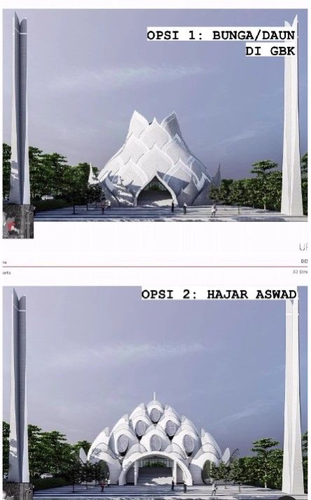 Ridwan Kamil Pamer 2 Opsi Desain Masjid di GBK, Pilih Mana?