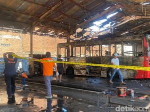Kebakaran Bengkel Damri Surabaya, Bus Listrik Hibah G20 Hangus