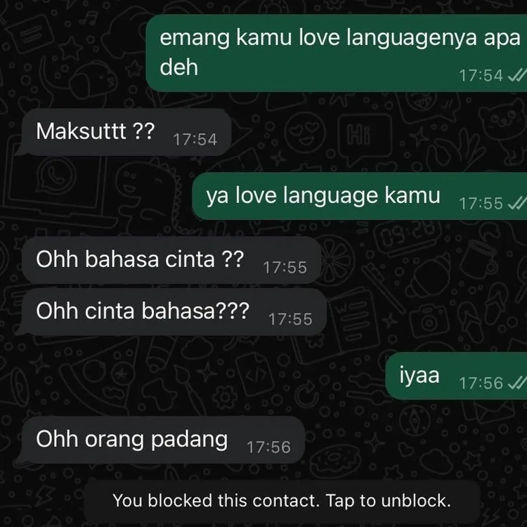 Deretan Chat Gagal Nyambung, Perkara Nggak Bisa Bahasa Enggres