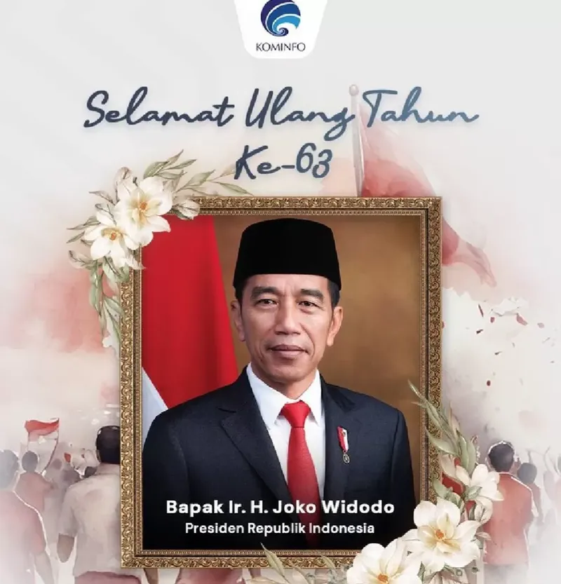 Desain Ultah Jokowi ke-63 yang dibuat Kominfo