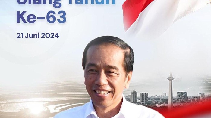 Desain ultah terbaru ultah Jokowi ke-63 dari Kominfo.