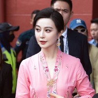 Wanita 42 tahun ini memakai kebaya encim warna pink pastel dengan bordiran bunga. Dalam budaya Malaysia, baju tradisional model ini dikenal dengan sebutan kebaya nyonya. Foto: Instagram/@bingbing_fan