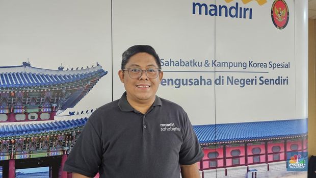 Senior Vice President Government Project 3 Bank Mandiri, Hendrianto Setiawan, di acara Mandiri Sahabatku, Sabtu (22/6/2024), Seoul, Korea Selatan.