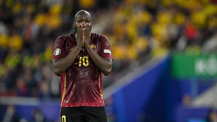 COLOGNE, GERMANY - JUNE 22: Romelu Lukaku of Belgium gestures during the UEFA EURO 2024 group stage match between Belgium and Romania at Cologne Stadium on June 22, 2024 in Cologne, Germany. (Photo by Harry Langer/DeFodi Images via Getty Images)